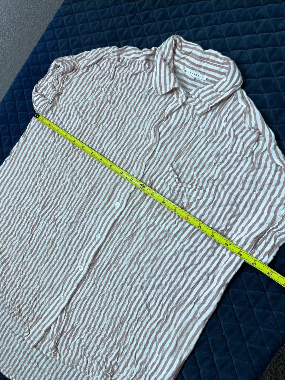 Jane and Delancey White Button-Down with Light Pink Stripes - Cute Casual - Med*